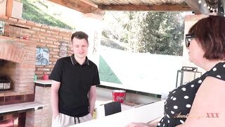 AuntJudysXXX – Horny MILF on Holiday JoJo Seduces the Waiter